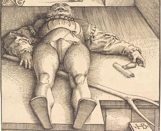 Ausschnitt aus dem Holzschnitt „Der verhexte Stallknecht“ von Hans Baldung Grien, vor 1544