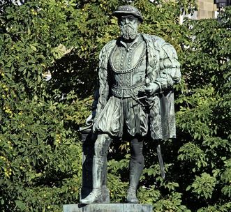 Herzog Christoph von Württemberg, Statue von Paul Müller, 1885, heute in Stuttgart