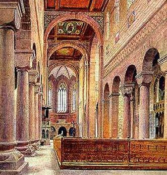 Gemälde der Kirche aus der Zeit des Historismus