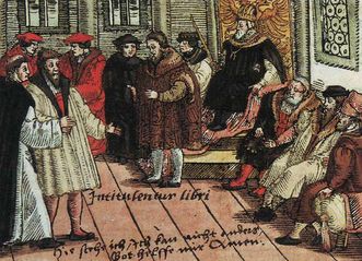 Luther auf dem Reichstag in Worms 1521, Holzschnitt