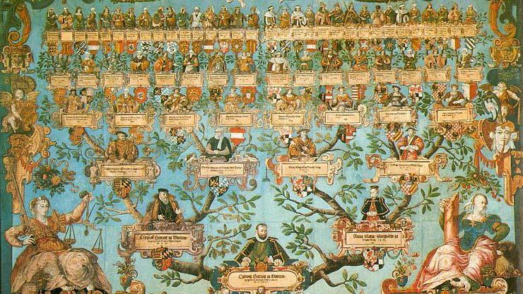 Duke Ludwig's family tree from 1585, by Joachim Lederlin, located at the Landesmuseum Württemberg