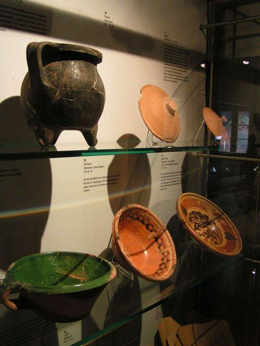 Alpirsbach monastery, earthenware jugs in the museum