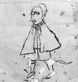 Teacher, caricature by a student at Alpirsbach Monastery