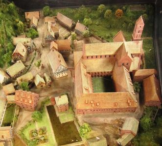 19th-century model of the monastery