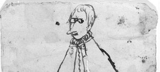 Teacher, caricature by a student at Alpirsbach Monastery