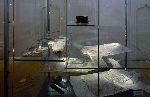 Alpirsbach monastery, view of a glass case in the museum