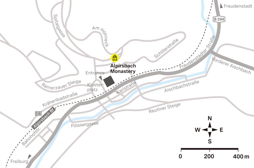 journey description: Alpirsbach Monastery, illustration: Staatliche Schlösser und Gärten Baden-Württemberg, JUNG:Kommunikation