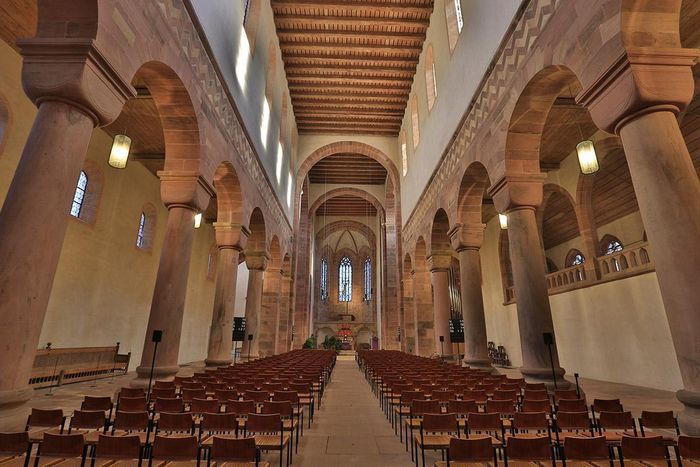 View into the church nave at Alpirsbach Monastery