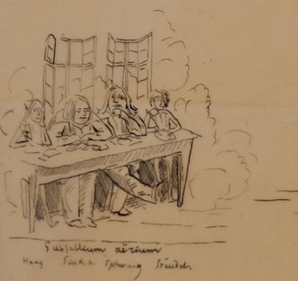 Caricature of students, circa 1830 to 1850, Maulbronn Monastery information center