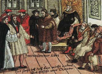 Luther at the Diet of Worms in 1521, woodcut